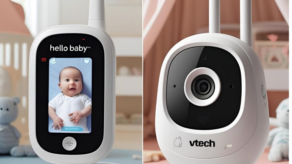 Side-by-side visual comparison of Hello Baby and VTech baby monitors