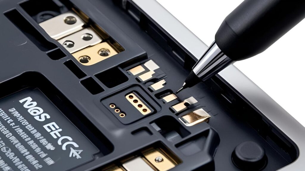 Checking loose battery connector pins in Infant Optics monitor