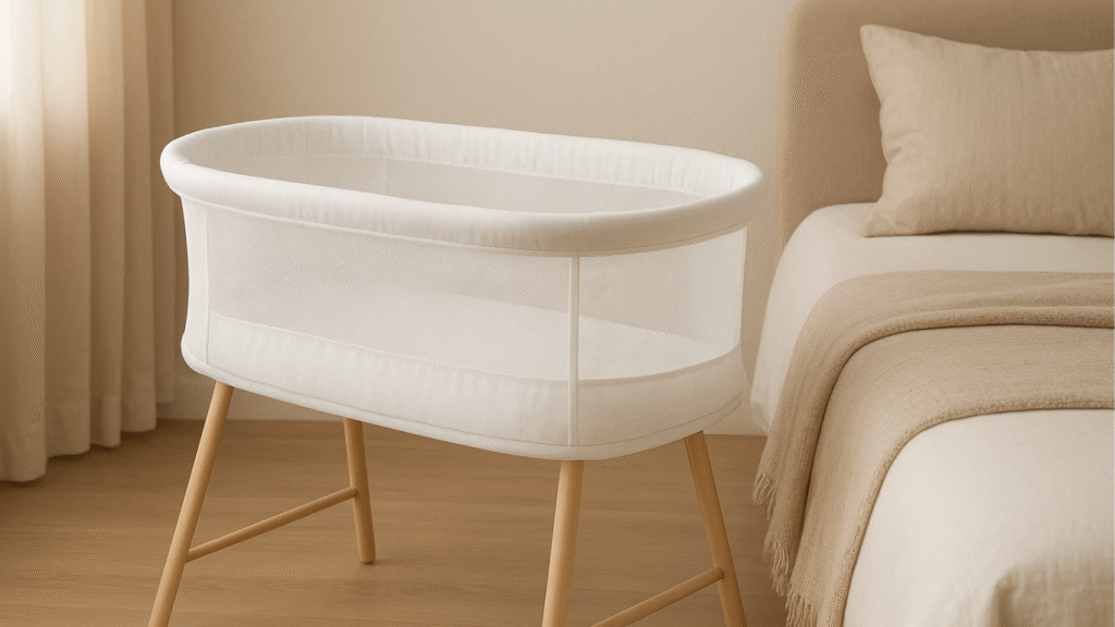 Cozy bedside baby bassinet for newborn sleep