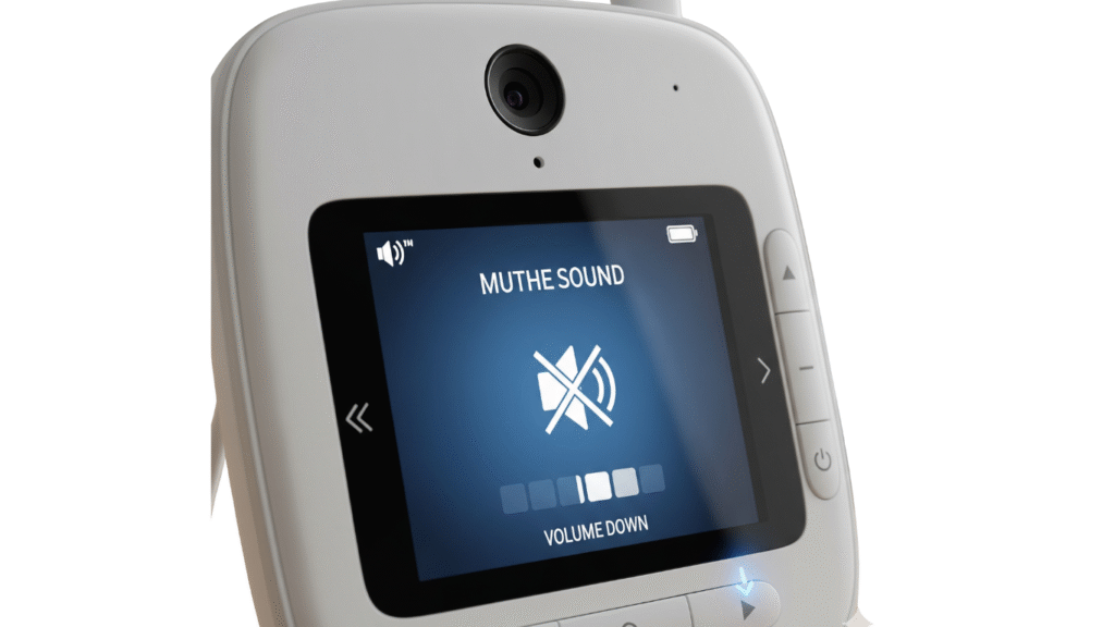 Baby monitor showing low volume setting