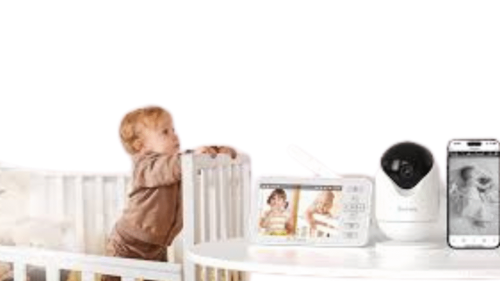 Mother watching baby using Dr Care Baby Monitor