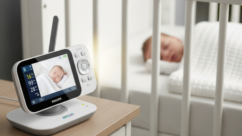Philips Avent baby monitor in a nursery setup