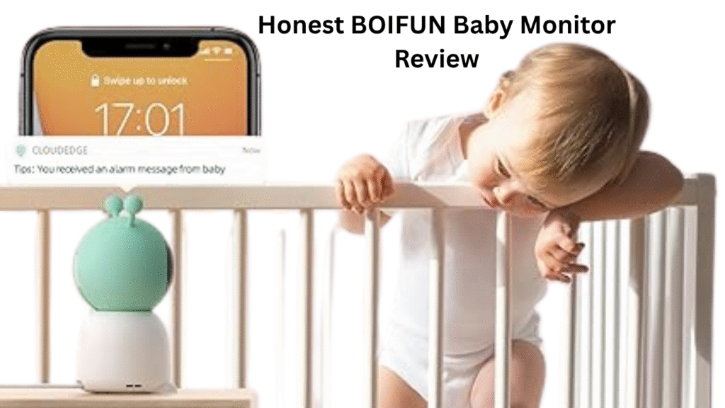 Baby sleeping near crib with BOIFUN baby monitor review cover