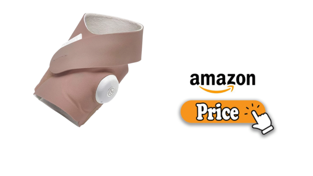 Soft pink Owlet Dream Sock 2 baby monitor on nursery table