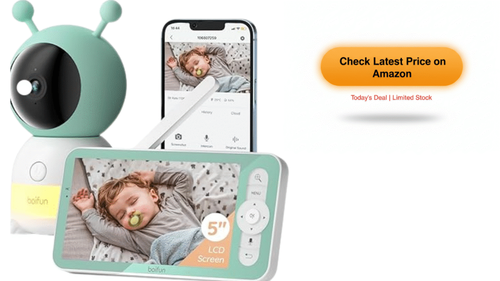 BOIFUN baby monitor screen with zoom and settings