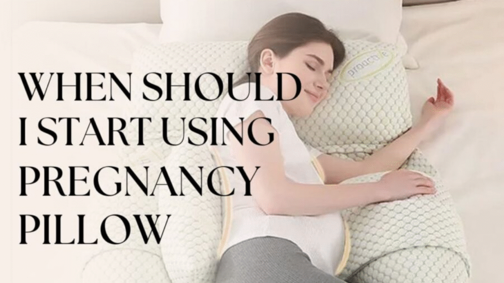 When should I start using a pregnancy pillow – pregnant woman resting on side with belly support